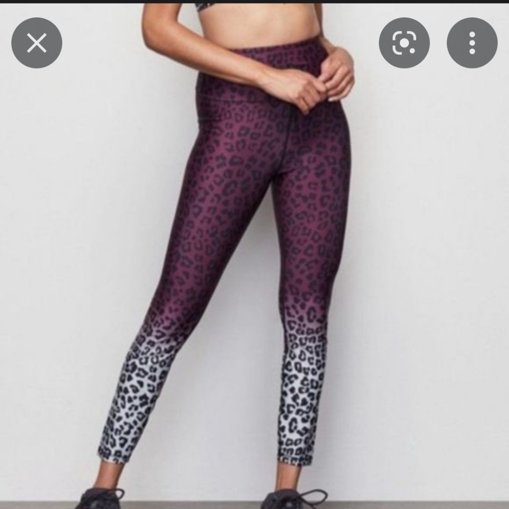 Good American 7/8 cinched waist Ombre Leopard leggings